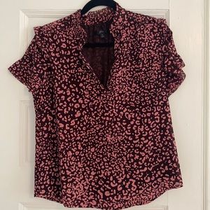 JCrew Pink Leopard Print Blouse